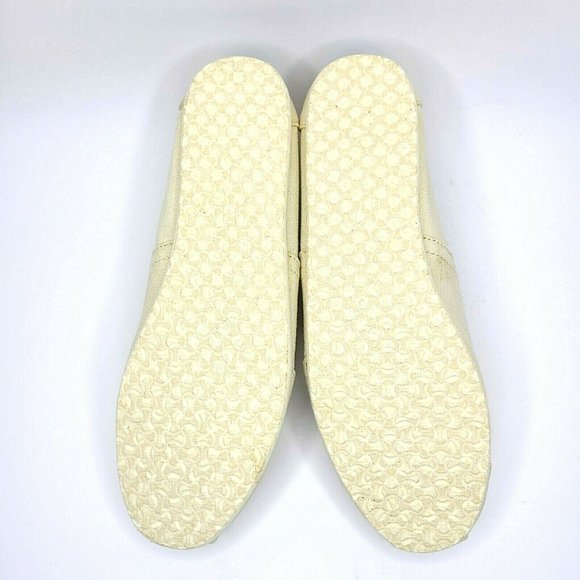 Toms Natural Canvas Slip On Flat Shoes Size 11.5